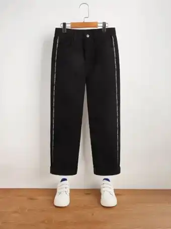 SheIn Shein boys letter tape sideseam jeans offer