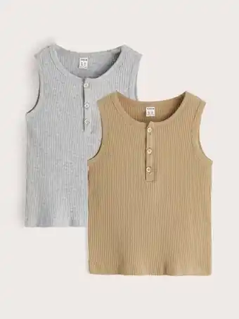 SheIn Shein toddler boys 2pcs half button tank top offer