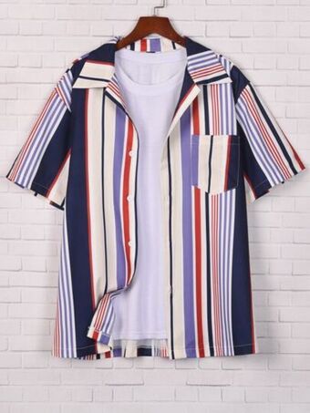 SheIn Romwe guys striped shirt without tee offer
