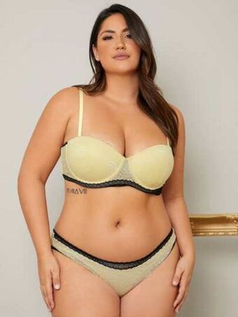 SheIn Plus floral lace underwire lingerie set offer