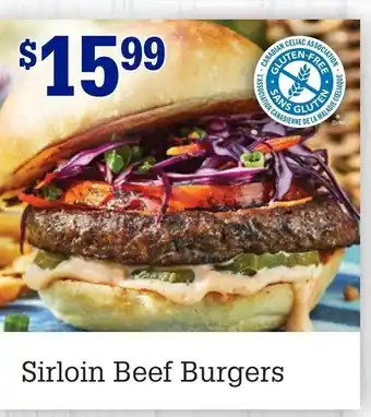 M & M Food Market Sirloin Beef Burgers offer