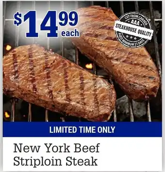 M & M Food Market New York Beef Striploin Steak offer