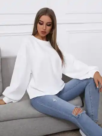 SheIn Shein drop shoulder lantern sleeve sweater offer