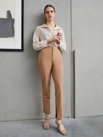 SheIn Motf premium straight leg split pants offer