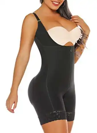 Yianna shapewear for women tummy control fajas colombianas body shaper zipper open bust bodysuit