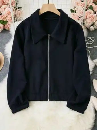 SheIn Plus zip up thermal jacket offer