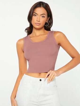 SheIn Shein basics solid crop tank top offer