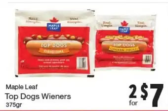 Quality Foods Maple Leaf Top Dogs Wieners offer