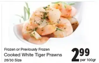 Quality Foods Cooked White Tiger Pawns offer