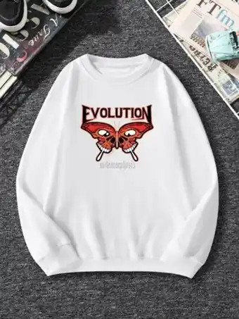 SheIn Men letter & butterfly print drop shoulder pullover offer