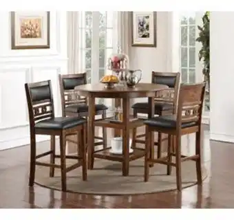 Aaron's 5 - piece gia counter height dining set - brown offer