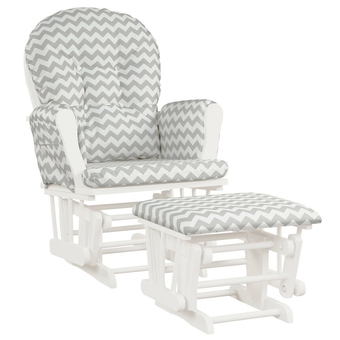 Best Buy Gymax Baby Nursery Relax Rocker Rocking Chair Glider & Ottoman Set w/ Cushion offer
