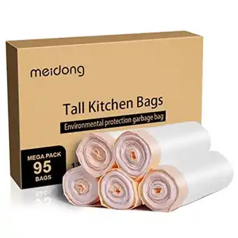 Amazon Trash bags, meidong garbage bags 13 gallon large tall kitchen drawstring strong multipurpose white bags for trash can garbage offer