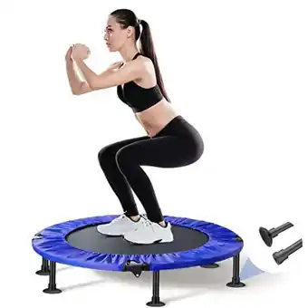 Amazon 40 inches mini trampoline for adults & kids, rebounder exercise trampoline with 6 non-slip safety suction cups for home/outdo offer