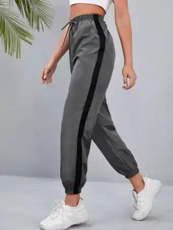 SheIn Shein drawstring waist contrast binding pants offer