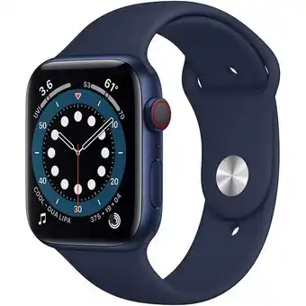 Best Buy Apple watch series 6 gps+ cellular 44mm blue aluminum case with navy sport band - certified refurbished offer