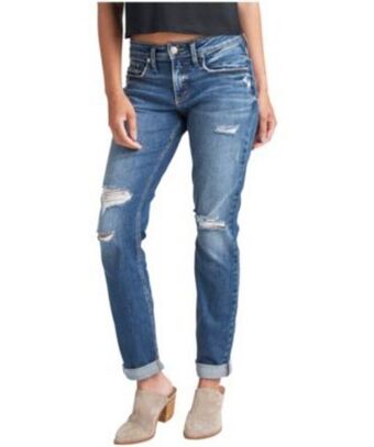 Mark's Women's mid rise relaxed fit boyfriend jeans offer