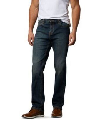 Mark's Men's flextech classic fit straight leg stretch jeans - dark tint offer