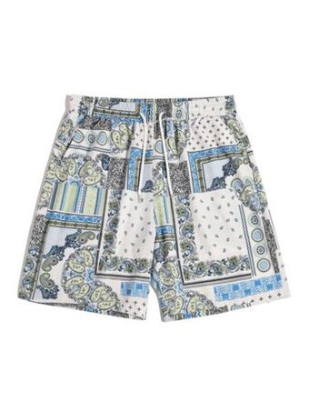 SheIn Romwe guys paisley print shorts offer