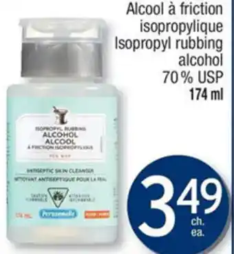 Jean Coutu Alcool á Friction Isopropylique Isopropyl Rubbing Alcohol 70% USP 174ml offer