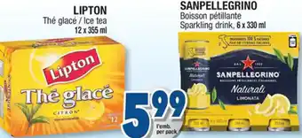 Jean Coutu Lipton 12 x 355ml / Sanpellegrino 6 x 330ml offer