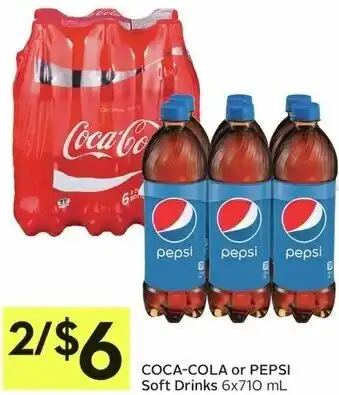 IGA Coca-Cola or Pepsi Soft Drinks 6 x 710ml offer