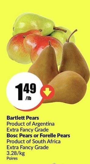 FreshCo Bartlett Pears offer