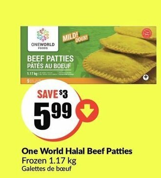 FreshCo One World Halal Beef Patties offer