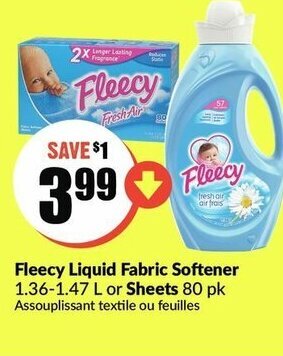 FreshCo Fleecy Liquid Fabric Softener offer