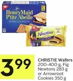 IGA Christie Wafers 200-400g, Fig Newtons 283g or Arrowroot Cookies 350g offer