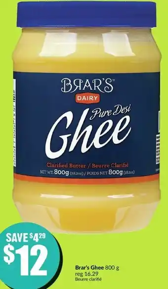 FreshCo Brar's Ghee 800g offer