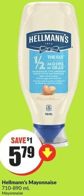 FreshCo Hellmann's Mayonnaise 710-890 ml offer