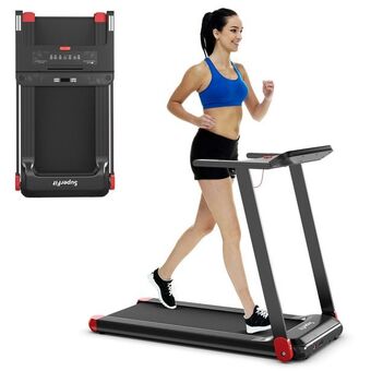 Best Buy Superfit folding electric treadmill compact walking running machine w/app control speaker offer