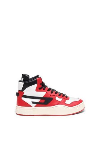 Diesel Leather high-top sneakers with d logo offer