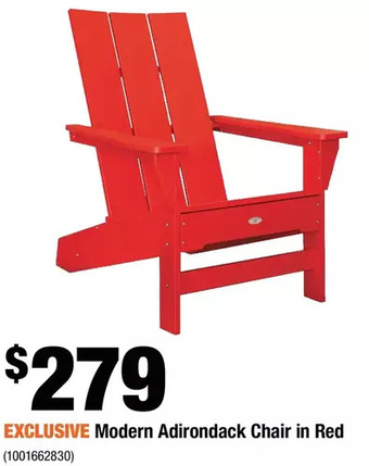 Home Depot Modern Adirondack Chair in Red offer