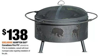 Home Depot Hampton Bay Canadiana Fire Pit offer