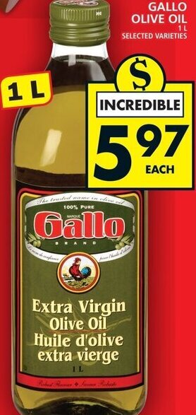 Food Basics Gallo Olive Oil 1L offer