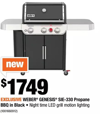 Home Depot Weber Genesis SIE-330 Propane BBQ in Black offer