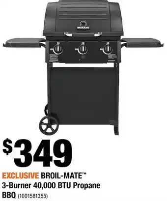 Home Depot Broil-Mate 3-Burner 40,000 BTU Propane BBQ offer