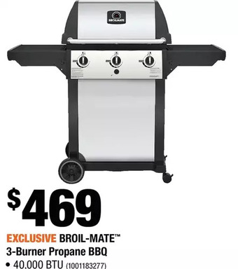 Home Depot Broil-Mate 3-Burner Propane BBQ offer