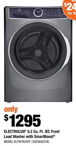 Home Depot Electrolux 5.2 Cu. Ft. IEC Front Load Washer with Smartboost offer