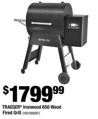 Home Depot Traeger Ironwood 650 Wood Fired Grill offer