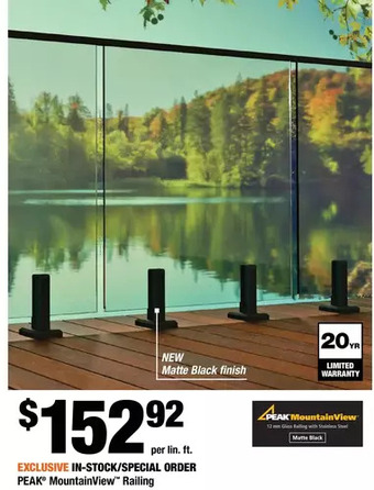 Home Depot Peak MountainView Railing offer