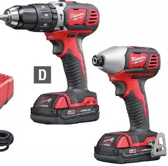 Home Depot 2-Piece Milwaukee M18 Hammer Drill/Impact Driver Kit offer