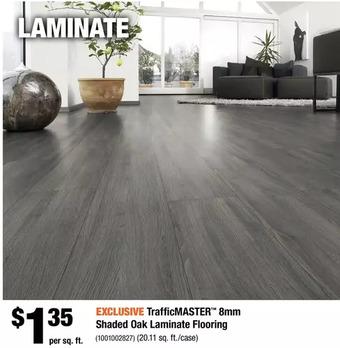 Home Depot TrafficMASTER 8mm Shaded Oak Laminate Flooring offer