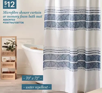 Giant Tiger Microfibre Shower Curtain offer