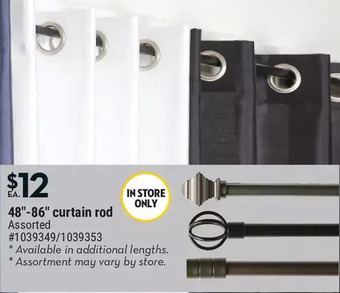 Giant Tiger 48"-86" Curtain Rod offer