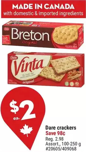 Giant Tiger Dare Crackers offer