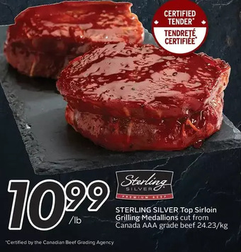 Sobeys Sterling Silver Top Sirloin Grilling Medallions offer