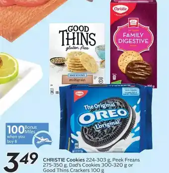 Sobeys Christie Cookies, Peek Freans, Dad's Cookies or Good Thins Crackers offer